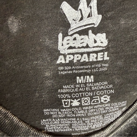 Legends Apparel DMX The Next 50 Mineral Wash Long Sleeve Graphic T-Shirt Medium - Picture 5 of 5